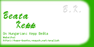beata kepp business card